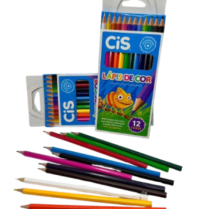 LÁPIS DE COR ESCOLAR CIS - 12 CORES
